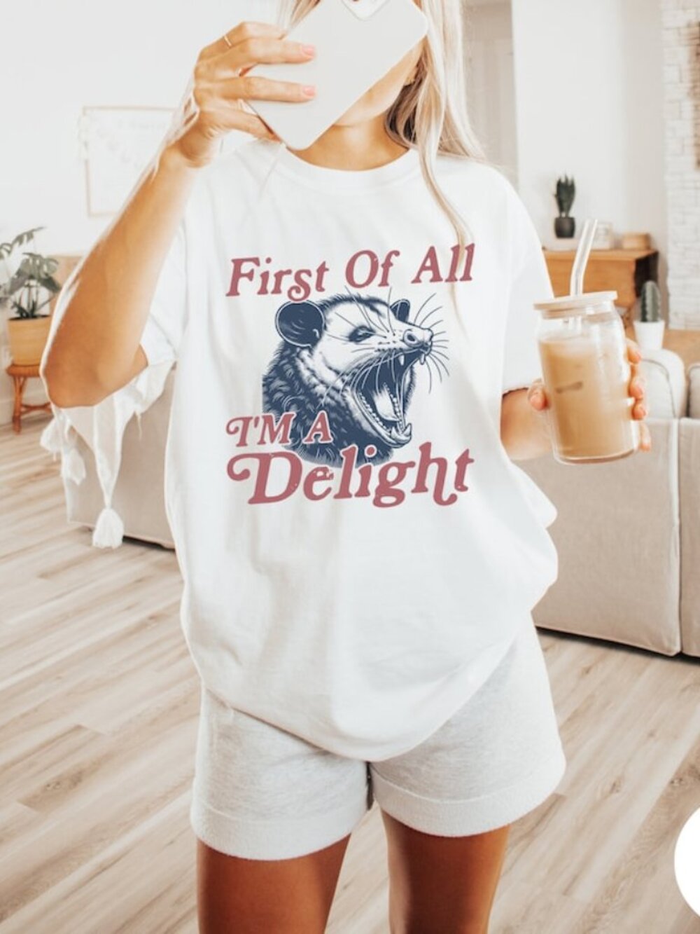 I'm a Delight T-Shirt, First of All, Vintage Possum Tshirt, Funny Retro Shir 209